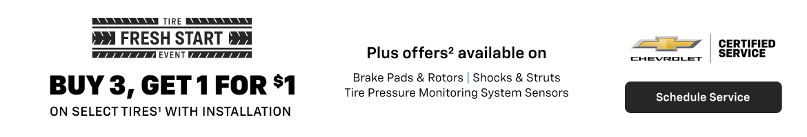 Buy 3, get 1 for $1 on select tire with installation